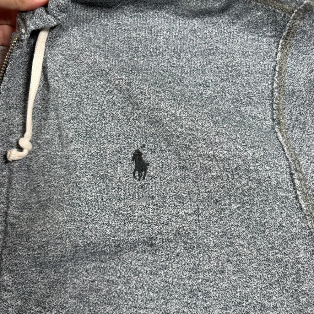 Vintage Polo Ralph Lauren Full Zip Hoodie Mens XXL Gray Heathered Cotton Pony